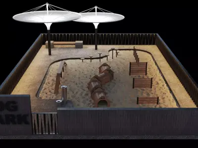 Dog walking area 3 3D model