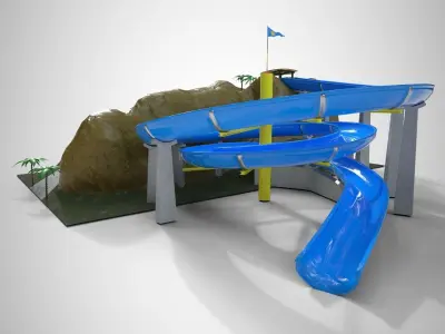 Aquapark Slide Pack PBR 3D model