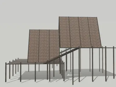 Cabin house v3 Low-poly 3D model