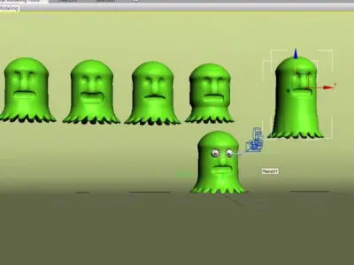 Green octopus 3D model