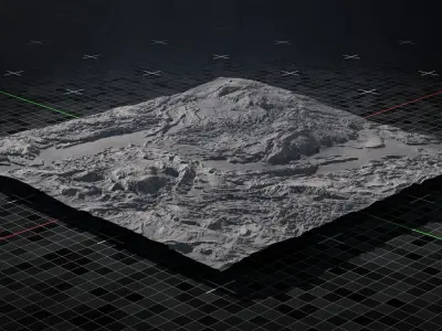 Volcano terrain Flat Version 7 3D model