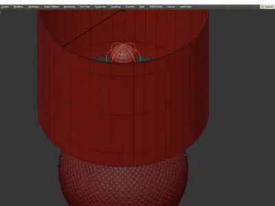  Permelia Grey Hobnail Glass Table Lamp Low-poly 3D model
