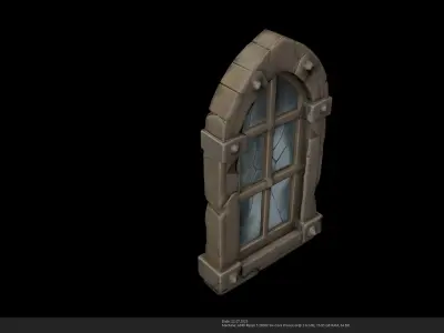 Stylized Medieval Stone Window 3d Model - AI Low-poly 3D model