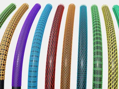 Organic cable and hose sleevings 3D model