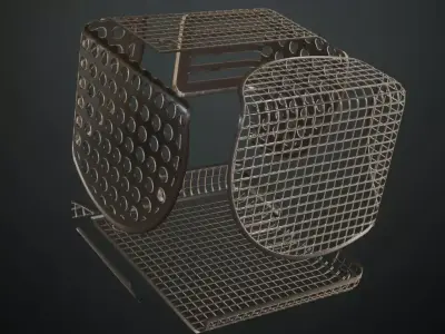 Multi-Pattern Industrial Wire Mesh Grill PBR Seamless Texture