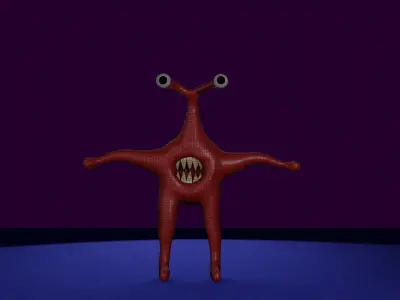 Creatures in various colors 3D model