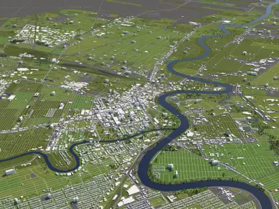 Winnipeg Canada 50x50km 3D City Map 3D model