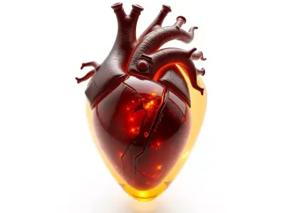 Cybernetic Glowing Scifi Heart Low-poly 3D model