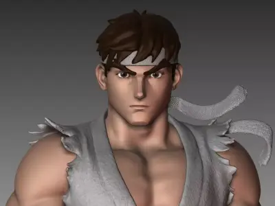 Street Fighter Ryu Alpha Headsculpt - Jada Toys Sh Figuarts 3D print model