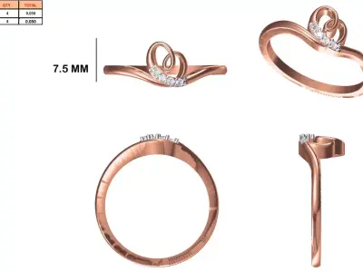 Ladies-Elegant Stone Rings For Womens 45 3D print model