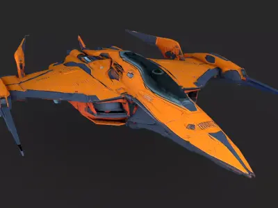 Orange Spacecraft High Detail 3D model