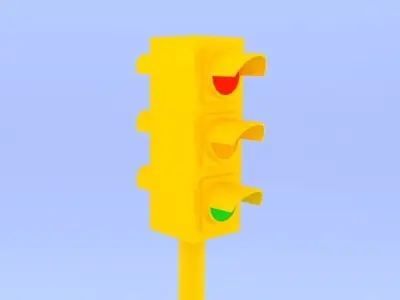Traffic Signal Collection Low-poly 3D model