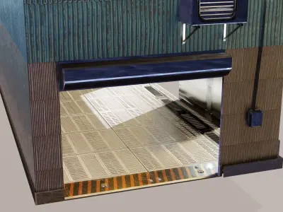 Cyberpunk Garage Building Low-poly 3D model