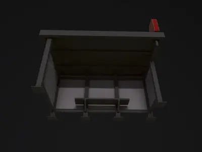 Bus Stop Low-poly 3D model 28