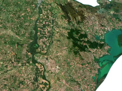 Romania Terrain 3D Map 3D model