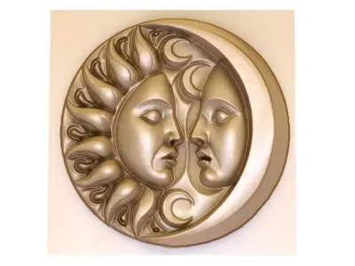  sun and moon 3D model