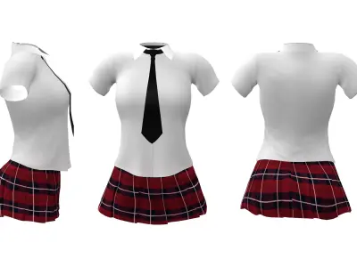 Mini School Uniform Low-poly 3D model