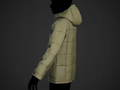 Light Green Winter Jacket Style 1 Low-poly 3D model