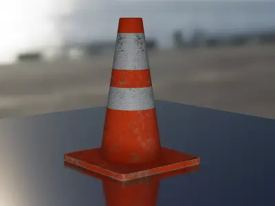 Traffic cone Low-poly 3D model 28