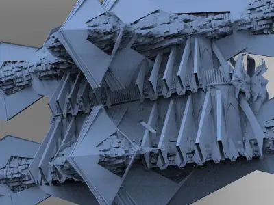 Sci-Fi Egyptian Floating Monolith temple 4  3D model