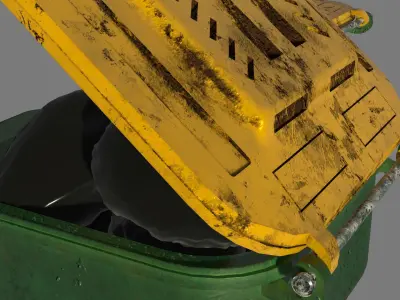 Garbage can Low-poly 3D model