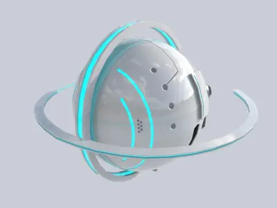 Sphere ship Low-poly 3D model