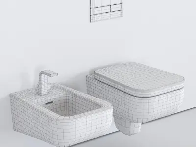 Ceramica Flaminia Como Wall-Hung WC Low-poly 3D model