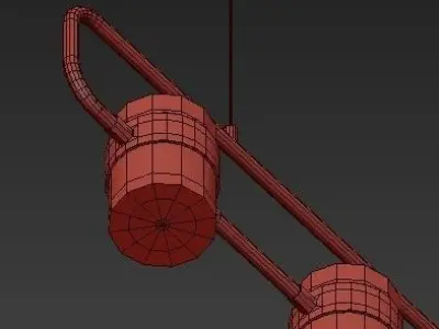 LINEAR hanging lamp with three barrels 3D model