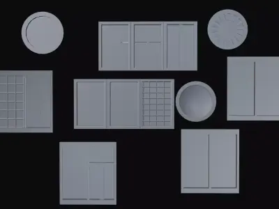 Modular Architectural Window Set Low-poly 3D model