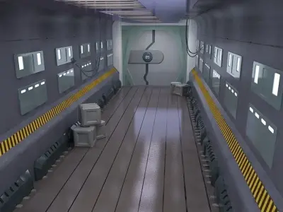 space stations passages sci fi scenarios corridors labs 3D model