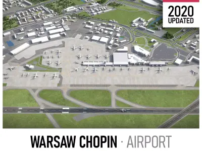Warsaw Chopin Airport Low-poly 3D model