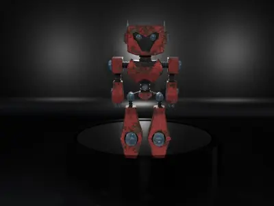 Red Robobot RR-01 - RIGGED 3D model