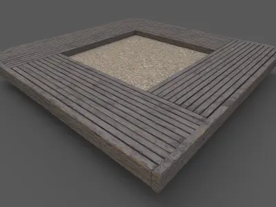 Bench 4 with pbr textures low poly Low-poly 3D model