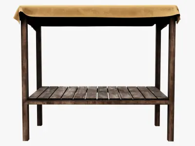 Market Stall Cotton Low-poly 3D model