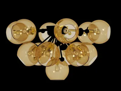 Chandelier gold glass 3D model