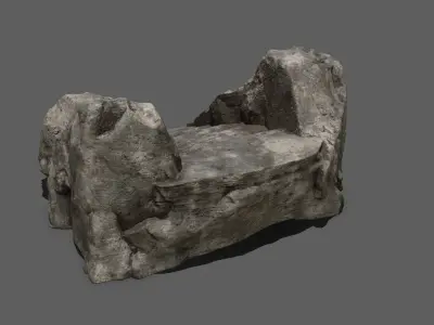 Stairs rock Low-poly 3D model 2