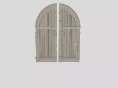 Stone Fantasy Castle Gate Door for 3D print 3D model