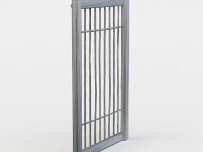 Door wrought iron gate Low-poly 3D model