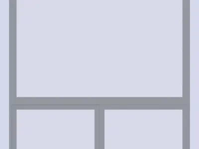 Modern architectural window fixed with bottom sliders 3D model