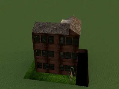 3-floor tall vintage wooden house code-106 Free 3D print model