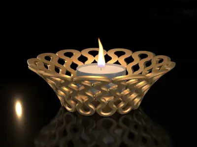 TEALIGHT HOLDER SOFT LINES 3D print model