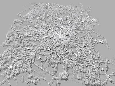 Cityscape Cheltenham Great Britain 3D model