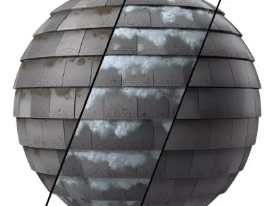 Roof Tile Materials 49- Roofing Mudd and Snow  Seamless Pbr 4k Texture