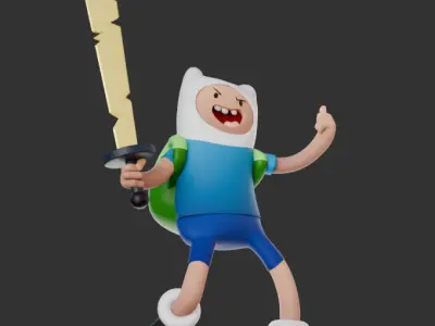 Finn Stylized 3D Character Model Cartoon Style Low-poly 3D model