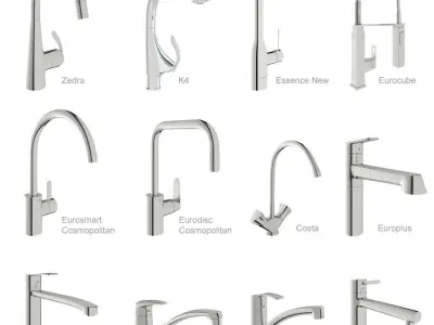 Collection of faucets Grohe 3D model