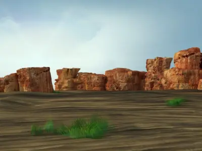 Sand Grass Dune desert landscape sahara wilderness area 3D model