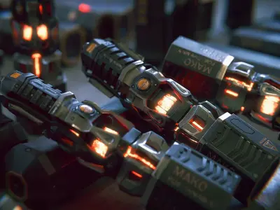 Energy Core and Case Low-poly 3D model