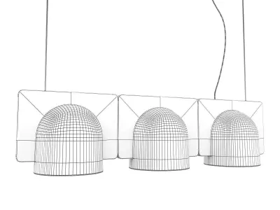 Igloo 3 pendant light with three lights hanging from ceiling 3D model
