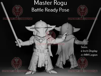 Adult Mandalorian Master Grogu The Child Concept 3 Poses 3D print model