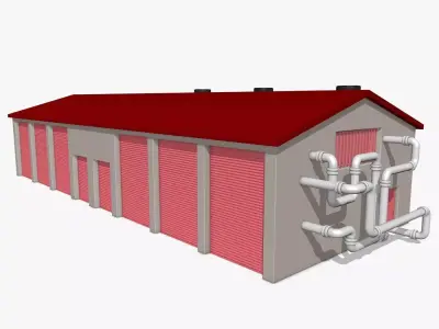 Industrial Shed 3D Model 3D model